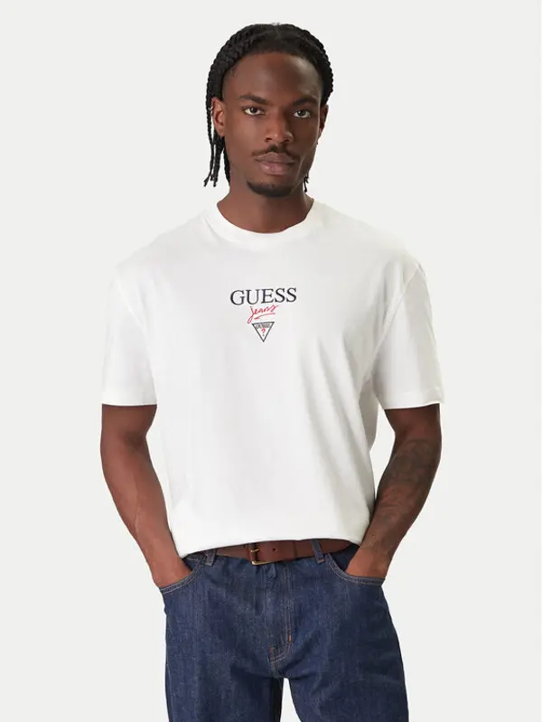Guess Jeans Guess Jeans T-shirt M6RI45 K8HM0 Bijela Oversize