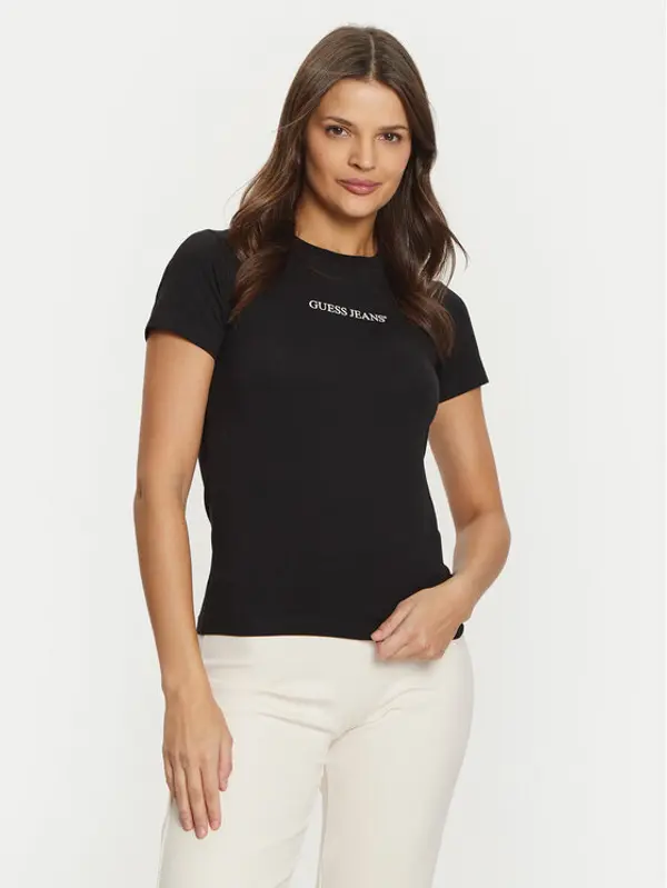 Guess Jeans Guess Jeans T-shirt W4YI01 J1314 Crna Regular Fit