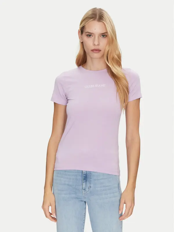 Guess Jeans Guess Jeans T-shirt W4YI01 J1314 Ljubičasta Slim Fit
