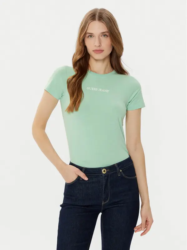 Guess Jeans Guess Jeans T-shirt W4YI01 J1314 Zelena Regular Fit
