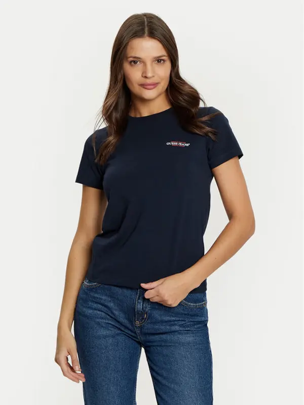 Guess Jeans Guess Jeans T-shirt W4YI02 J1314 Tamnoplava Slim Fit