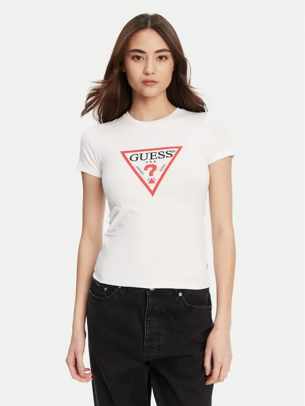 Guess Jeans Guess Jeans T-shirt W4YI04 J1314 Bijela Regular Fit