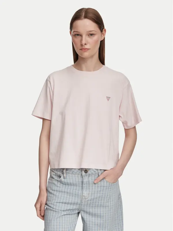 Guess Jeans Guess Jeans T-shirt W4YI05 K8HM0 Svijetlo roza Boxy Fit