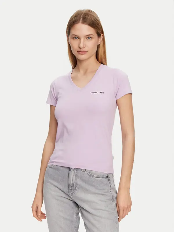 Guess Jeans Guess Jeans T-shirt W4YI23 J1314 Ljubičasta Slim Fit