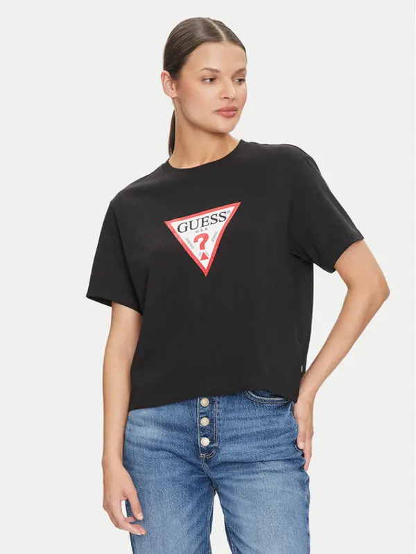 Guess Jeans Guess Jeans T-shirt W4YI73 K8HM0 Crna Regular Fit