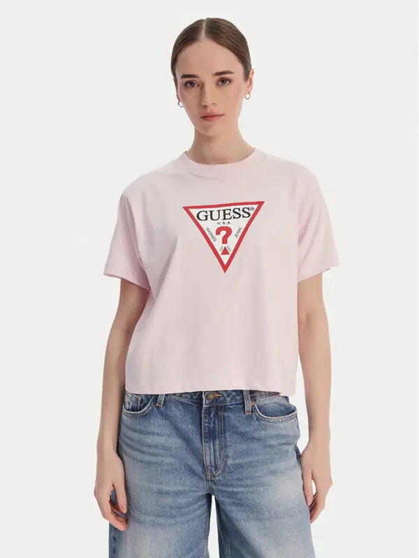 Guess Jeans Guess Jeans T-shirt W4YI73 K8HM0 Ružičasta Regular Fit