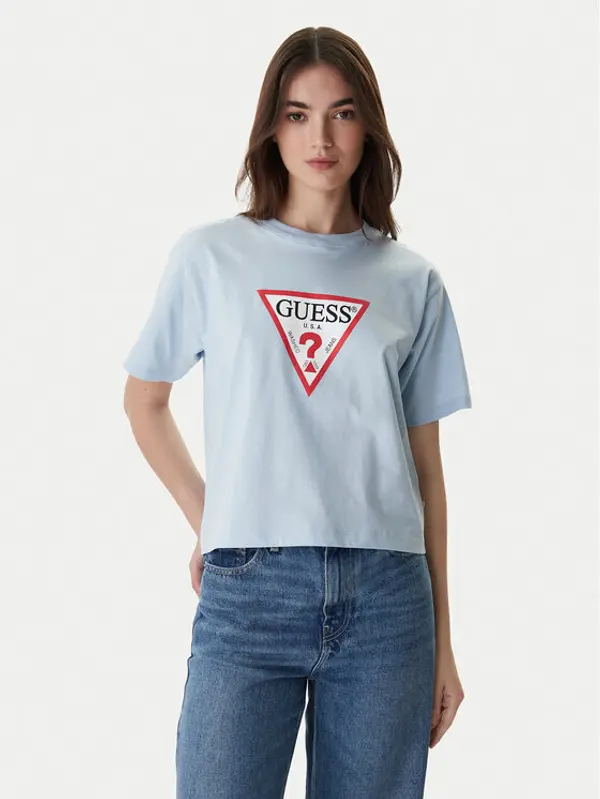 Guess Jeans Guess Jeans T-shirt W4YI73 K8HM0 Svijetloplava Regular Fit