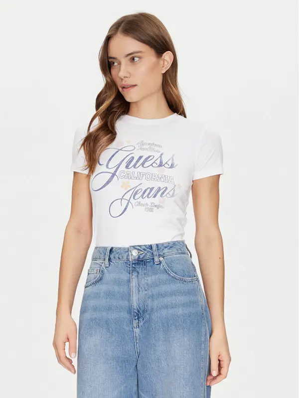 Guess Jeans Guess Jeans T-shirt W5GI24 J1314 Bijela Regular Fit