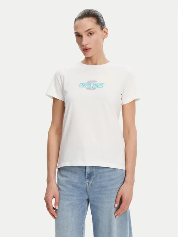 Guess Jeans Guess Jeans T-shirt W5GI26 J1314 Bijela Regular Fit