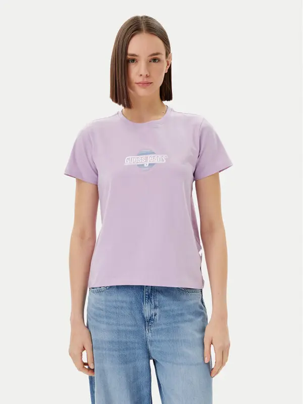 Guess Jeans Guess Jeans T-shirt W5GI26 J1314 Ljubičasta Regular Fit