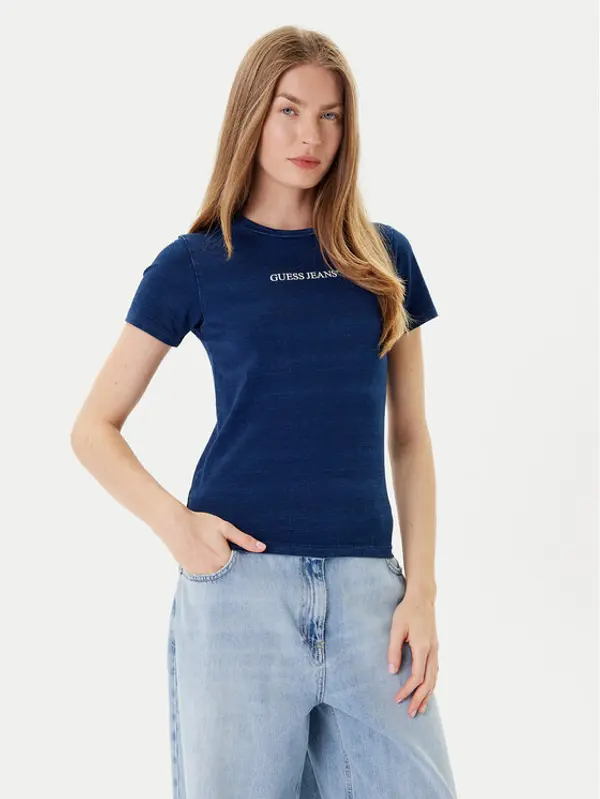 Guess Jeans Guess Jeans T-shirt W5GI41 KCTL1 Tamnoplava Slim Fit