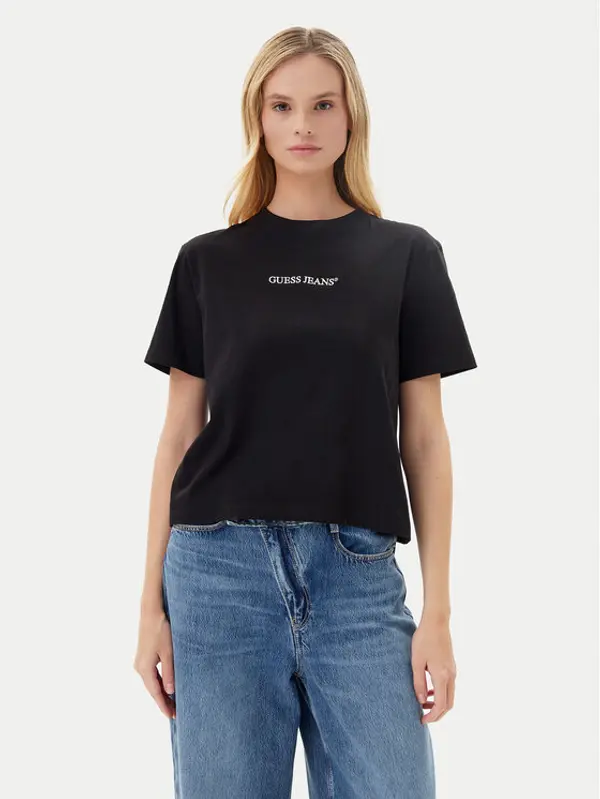 Guess Jeans Guess Jeans T-shirt W5RI4 2K8HM0 Crna Regular Fit