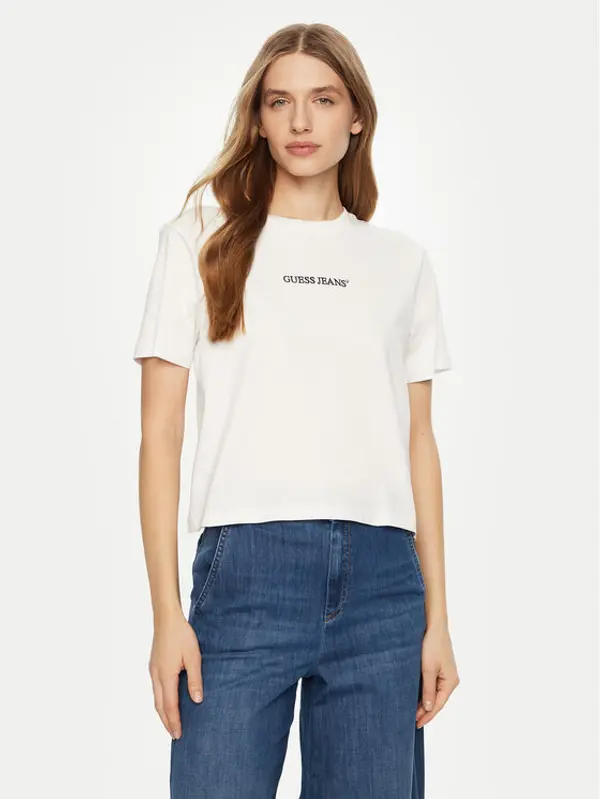 Guess Jeans Guess Jeans T-shirt W5RI42 K8HM0 Bijela Regular Fit