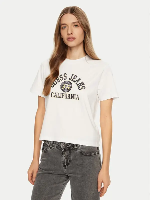 Guess Jeans Guess Jeans T-shirt W5RI43 K8HM0 Bijela Regular Fit