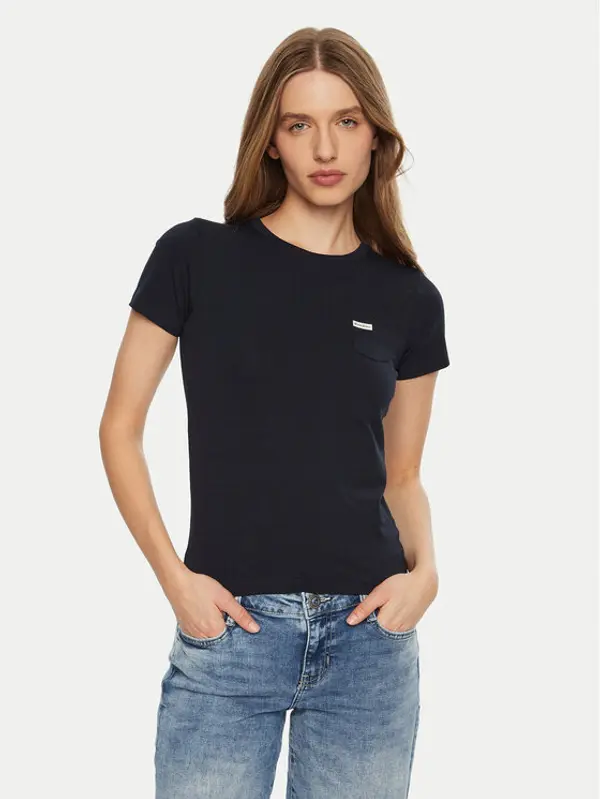 Guess Jeans Guess Jeans T-shirt W5RI52 J1314 Tamnoplava Slim Fit