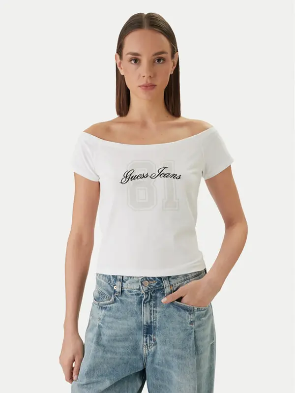 Guess Jeans Guess Jeans T-shirt W6GI07 J1314 Bijela Regular Fit