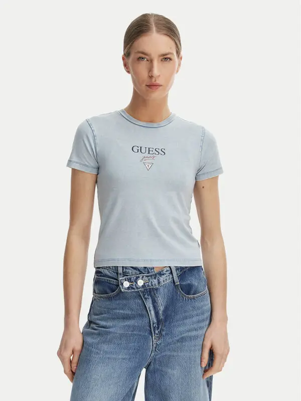 Guess Jeans Guess Jeans T-shirt W6GIA6 KCTL1 Plava Slim Fit