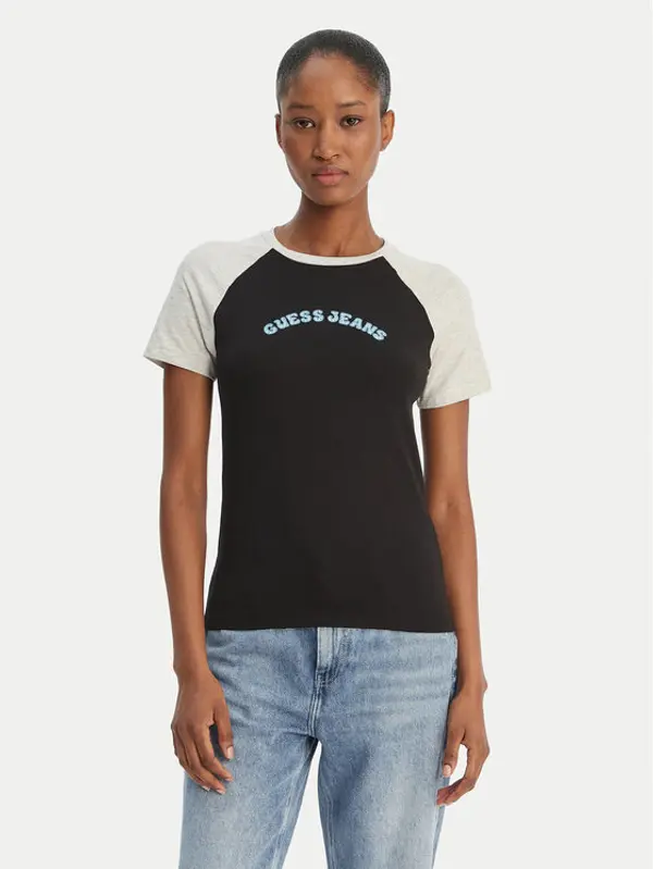 Guess Jeans Guess Jeans T-shirt W6GIB0 J1314 Crna Regular Fit