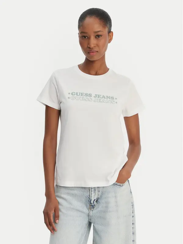 Guess Jeans Guess Jeans T-shirt W6GIC5 K8HM0 Bijela Regular Fit
