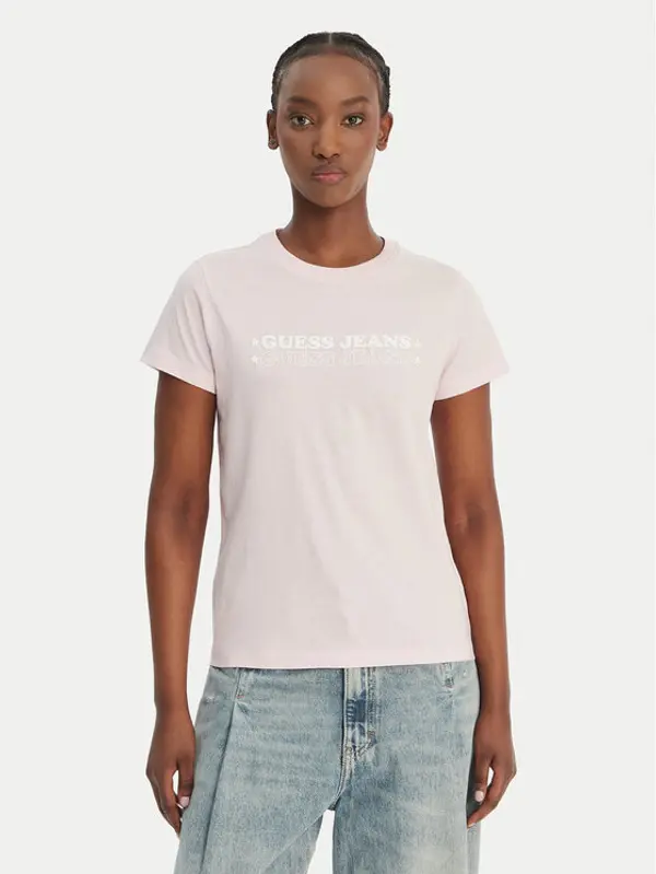 Guess Jeans Guess Jeans T-shirt W6GIC5 K8HM0 Ružičasta Regular Fit