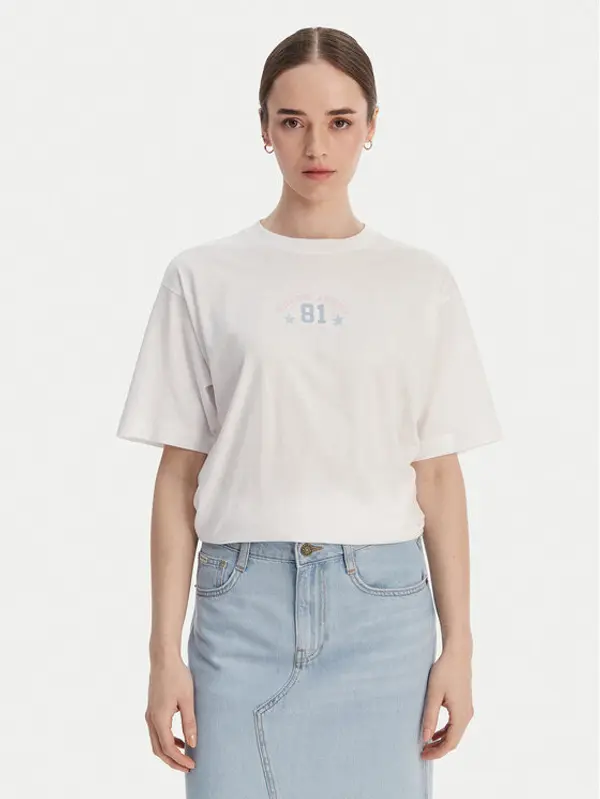 Guess Jeans Guess Jeans T-shirt W6RI20 K8HM0 Bijela Oversize