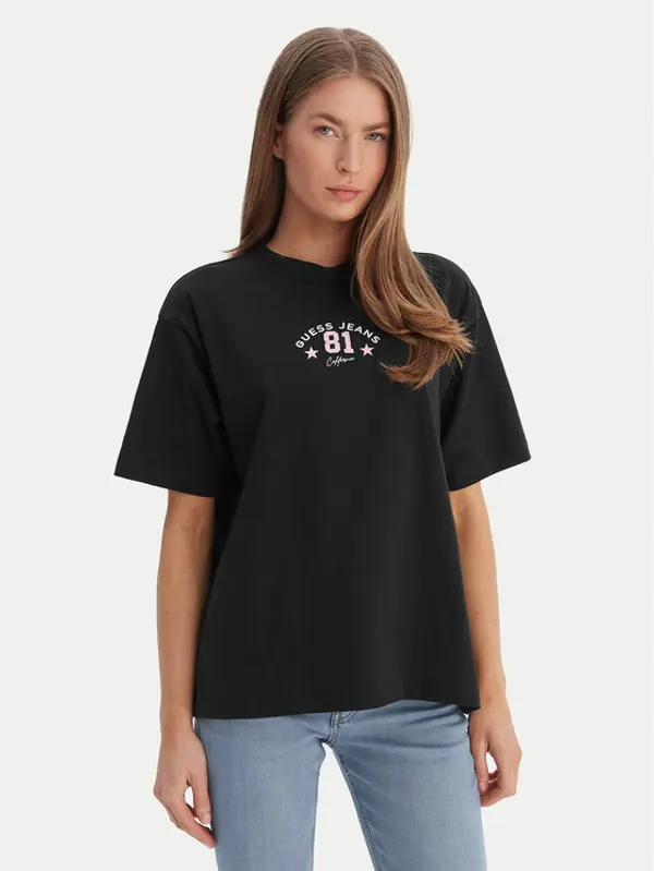 Guess Jeans Guess Jeans T-shirt W6RI20 K8HM0 Crna Oversize