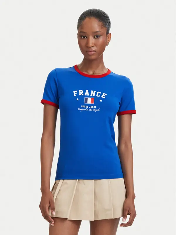 Guess Jeans Guess Jeans T-shirt W6YI16 K3995 Plava Slim Fit