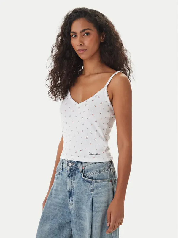 Guess Jeans Guess Jeans Top W6GPB5 KH172 Bijela Regular Fit