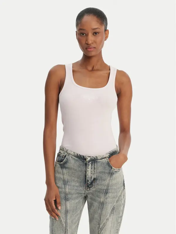 Guess Jeans Guess Jeans Top W6GPZ2 KA0H1 Ružičasta Slim Fit