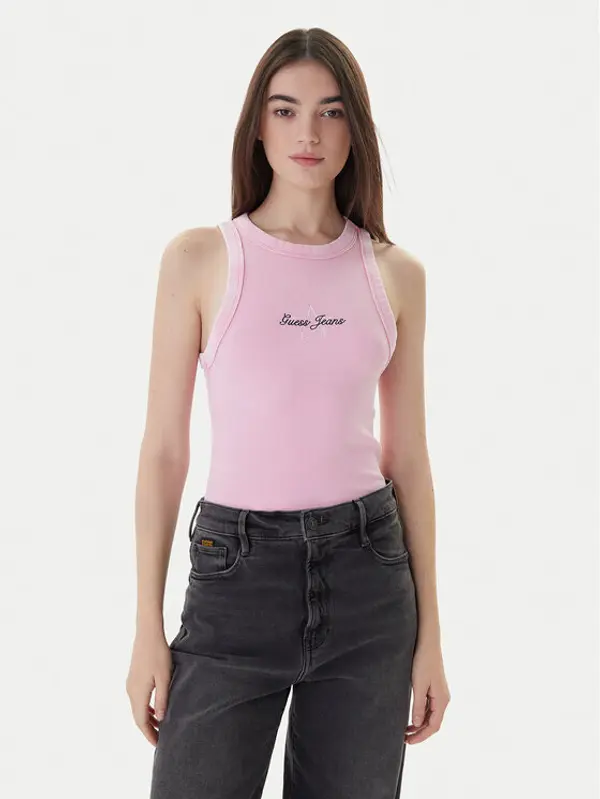 Guess Jeans Guess Jeans Top W6RP23 KA0H1 Ružičasta Classic Fit