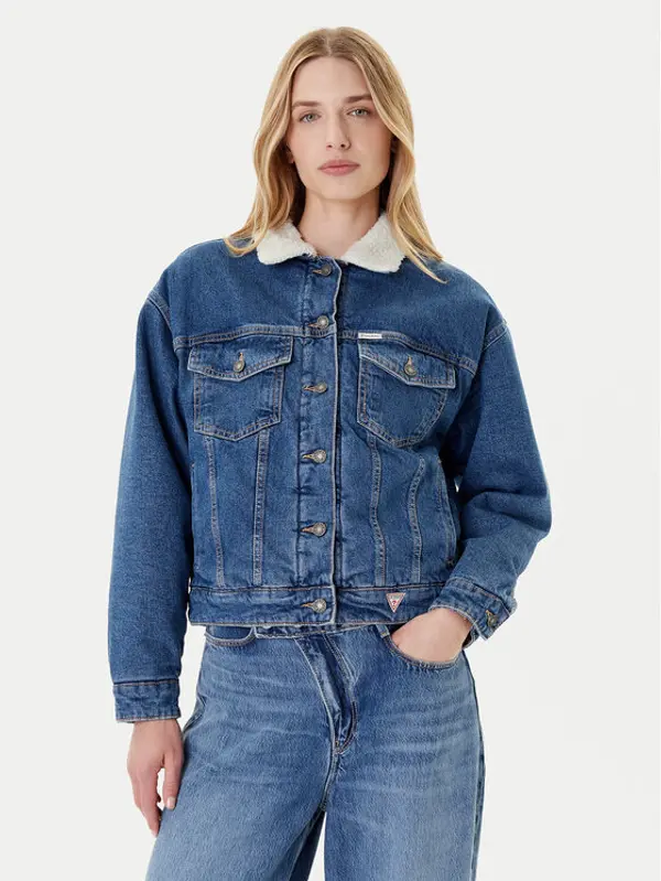 Guess Jeans Guess Jeans Traper jakna W4BN64 D5CC3 Plava Regular Fit