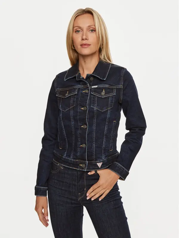 Guess Jeans Guess Jeans Traper jakna W4YN55 D5CB1 Tamnoplava Regular Fit