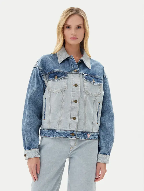 Guess Jeans Guess Jeans Traper jakna W5YN56 D5M56 Plava Regular Fit