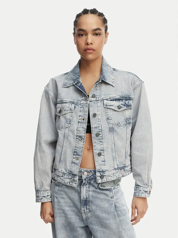 Guess Jeans Guess Jeans Traper jakna W6GN56 D5M57 Plava Oversize