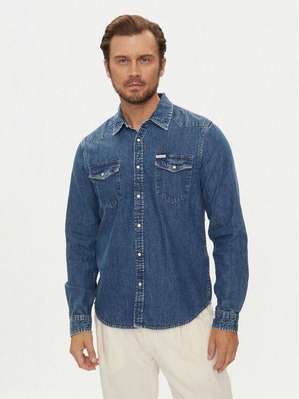 Guess Jeans Guess Jeans traper košulja M4YH55 D5EI1 Tamnoplava Slim Fit