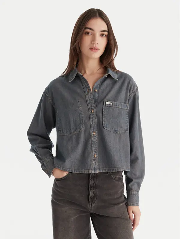 Guess Jeans Guess Jeans traper košulja W5BH0D D5M8E Plava Relaxed Fit