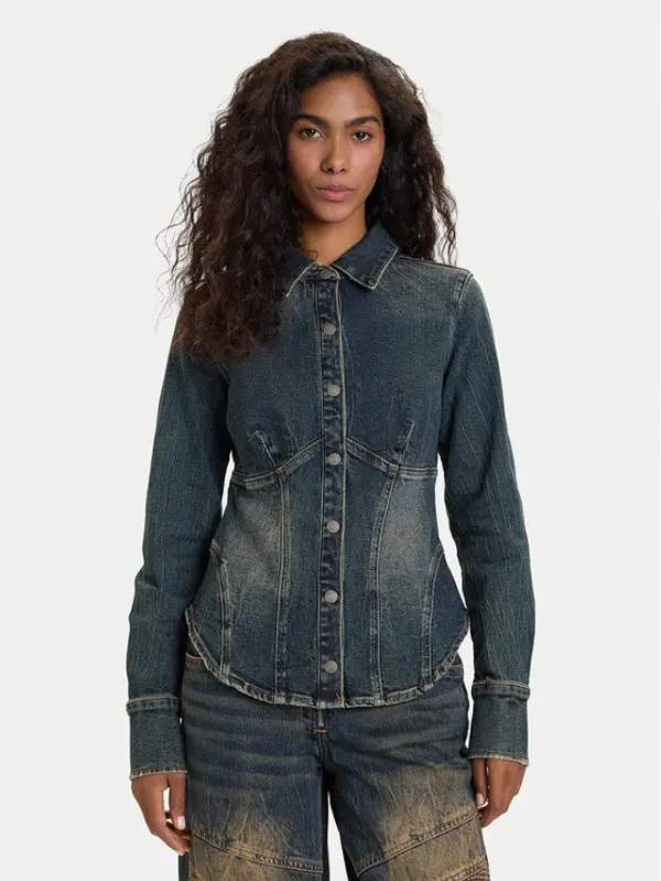 Guess Jeans Guess Jeans traper košulja W5BH47 D4ON3 Tamnoplava Regular Fit
