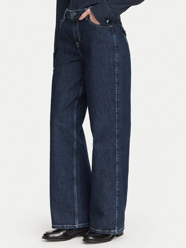 Guess Jeans Guess Jeans Traperice W6YA01 D1178 Tamnoplava Wide Leg