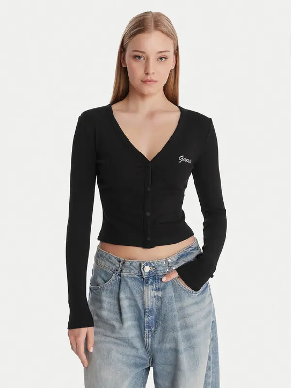 Guess Guess Kardigan V6RP06 K8RT2 Crna Regular Fit