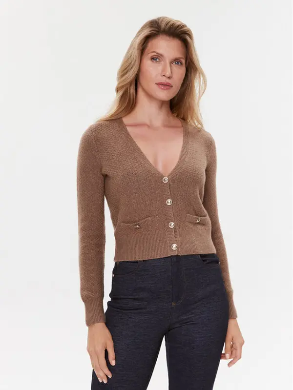 Guess Guess Kardigan W3BR15 Z2QA0 Smeđa Regular Fit