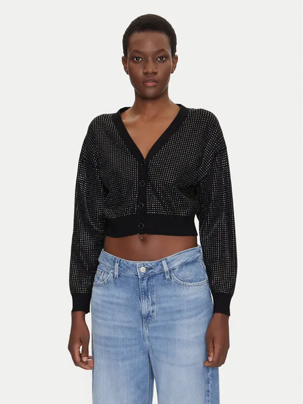Guess Guess Kardigan W5GR08 Z3MN2 Crna Regular Fit