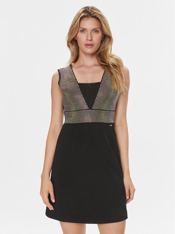 Guess Guess Koktel haljina Farah W4RK55 KC2C0 Crna Regular Fit