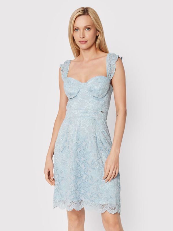 Guess Guess Koktel haljina W2YK70 KAQN0 Svijetloplava Slim Fit