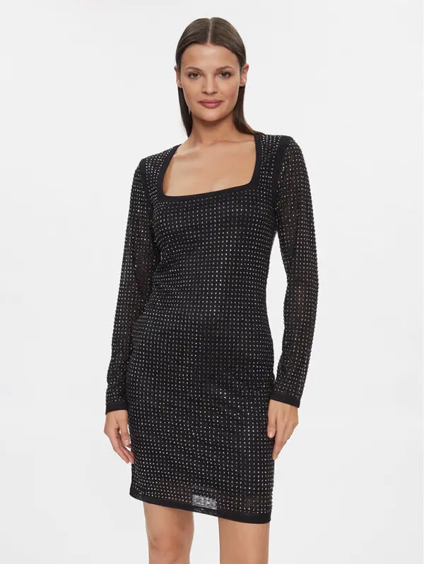 Guess Guess Koktel haljina W4RK46 KBZX0 Crna Bodycon Fit