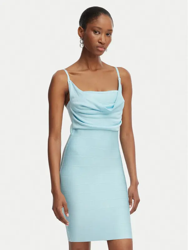 Guess Guess Koktel haljina W6GK83 Z0686 Plava Slim Fit