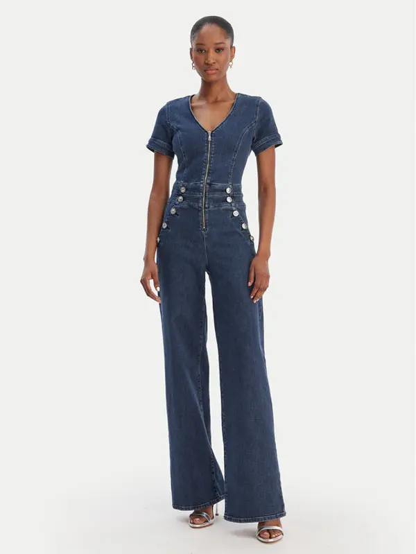 Guess Guess Kombinezon W6RD94 D0911 Tamnoplava Wide Leg
