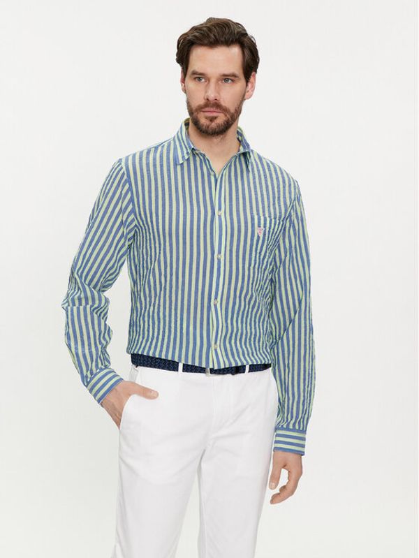 Guess Guess Košulja F4GH00 WG780 Plava Regular Fit