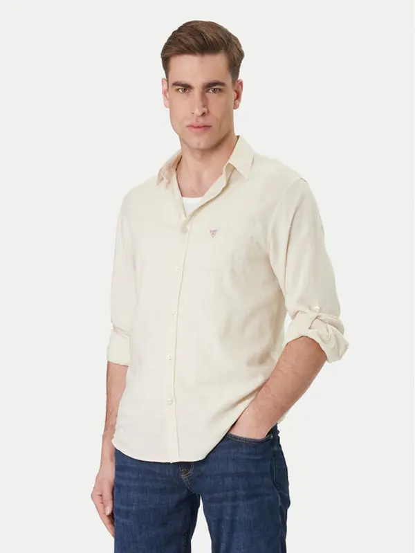 Guess Guess Košulja F6GH06 WG3L0 Bež Regular Fit