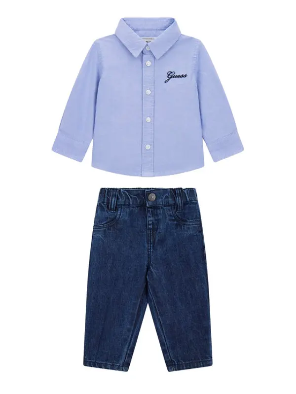 Guess Guess Košulja i hlače u kompletu I6RG03 W9CL0 Plava Regular Fit