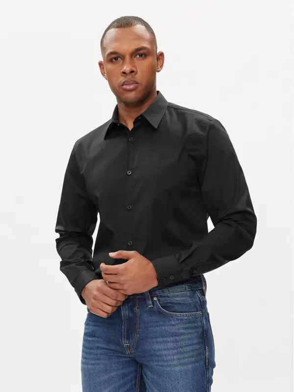 Guess Guess Košulja Sunset M1YH20 W7ZK1 Crna Slim Fit